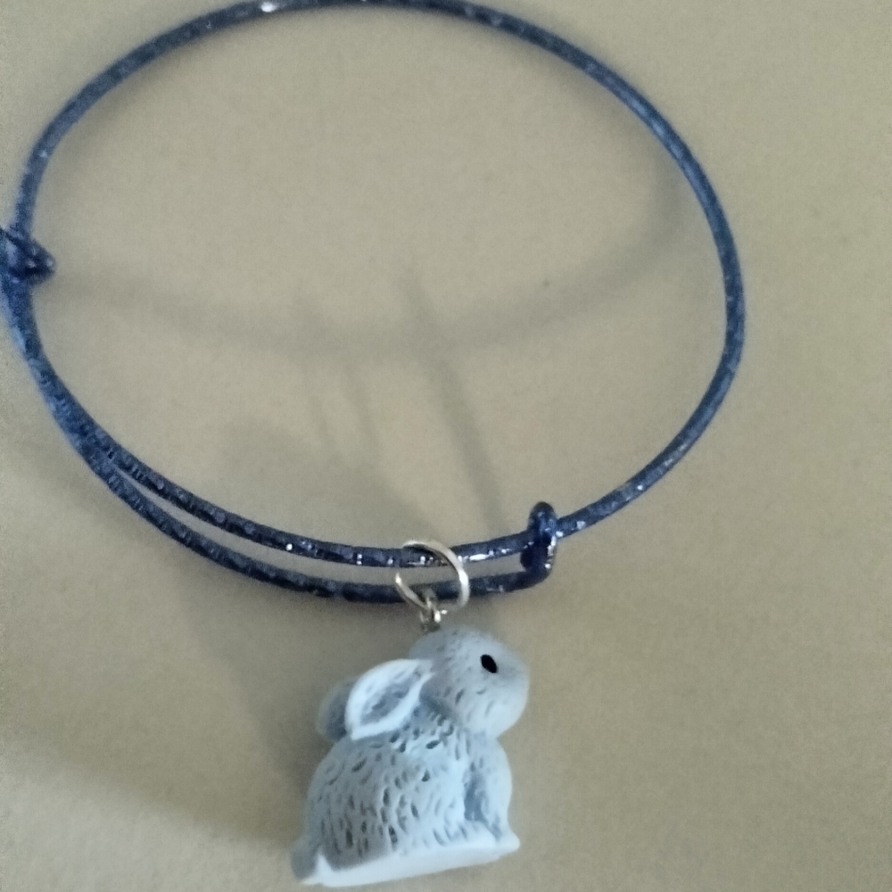 Blue Bunny on blue bracelet